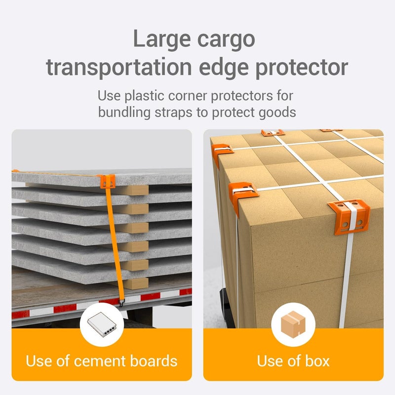 Vchains 20 Pack Plastic Edge Protectors for Cargo Straps Up to 4 Inch, Flatbed Truck Accessories，Flatbed Edge protector,protects cargo edges. - Image 3